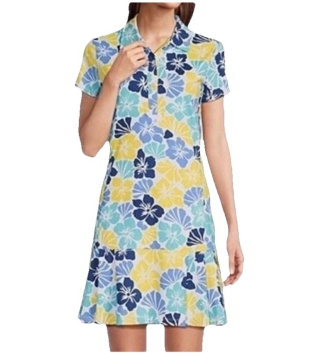 J. McLaughlin Dorte Dress Tropical Print Catalina Cloth Point Collar Cap, Sz S